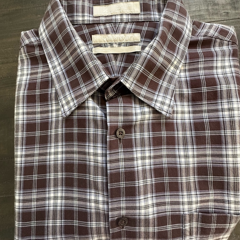 Men's Nordstrom Brown Plaid Shirt
